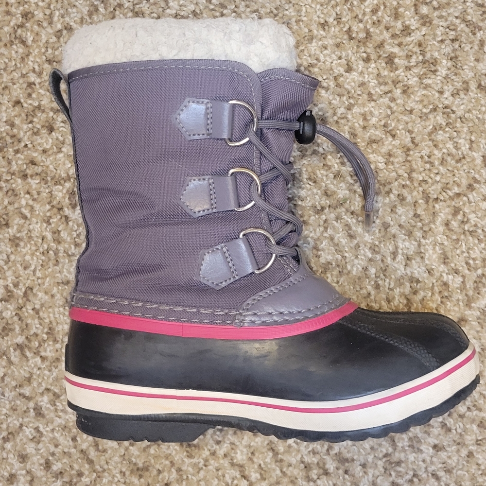 Sorel Yoot Pac Waterproof Snow Boot Faux Fur Lined Girls Size 1 - Picture 3 of 8